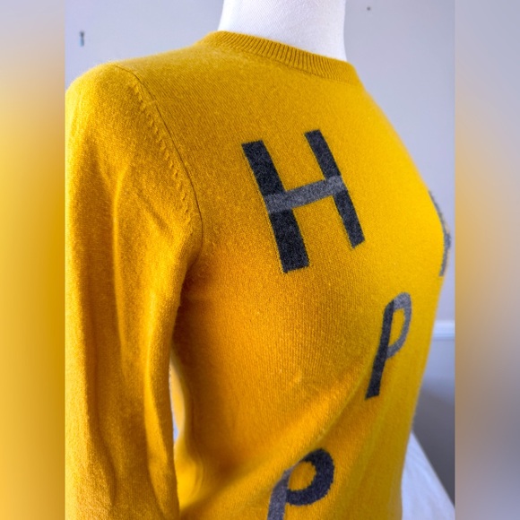 Happy Sheep ADORABLE Cashmere Sweater. Intarsia “HAPPY.” 🙂 - Picture 1 of 14